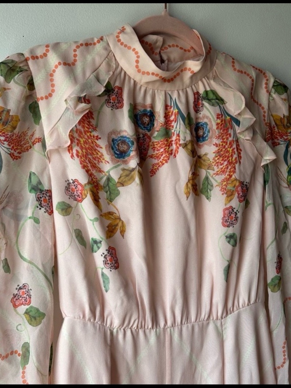 SALONI Pale Pink Floral Maxi Dress